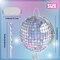 Disco Ball Piñata - Disco Party Decoration for Adult Birthday Party Supplies Hanging Disco Piñata with Bat Blindfold Mirror Roller Skating Pull String, 12.2” x 12.2”